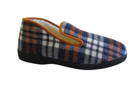 Charentaise homme  écossais bleu orange